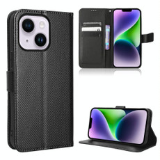 For iPhone 14 Plus Diamond Texture Leather Phone Case(Black)