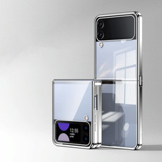 For Samsung Galaxy Z Flip3 5G Electroplating Airbag Folding Phone Case(Silver)