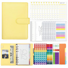 A6 Macaron PU Leather Loose-leaf Notebook Cash Budget Handbook(Yellow) A6 Macaron PU Leather Loose-leaf Notebook Cash Budget Handbook(Yellow)