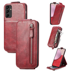 For Samsung Galaxy A14 5G Zipper Wallet Vertical Flip Leather Phone Case(Red)