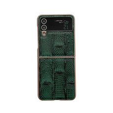 For Samsung Galaxy Z Flip4 Nano Electroplate Mahjong Texture Leather Phone Case(Green)