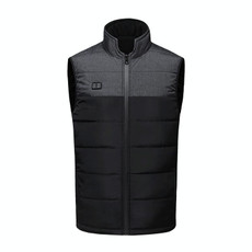 Heated Vest Electric Heating 3 Constant Temperature Warm Cotton Jacket, Size: XL(Black-9 Zones Heating)