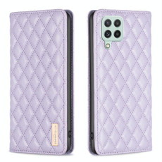 For Samsung Galaxy A22 4G Diamond Lattice Magnetic Leather Flip Phone Case(Purple) For Samsung Galaxy A22 4G Diamond Lattice Magnetic Leather Flip Phone Case(Purple)