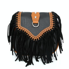 Single Shoulder Crossbody Tassel Women's Bags(Black)
