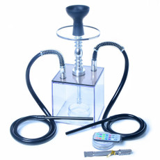 Cube Acrylic Double Pipe Hookah Set