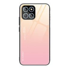 For Honor X8 Gradient Color Glass Phone Case(Yellow Pink) For Honor X8 Gradient Color Glass Phone Case(Yellow Pink)