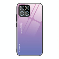 For Honor X8 Gradient Color Glass Phone Case(Pink Purple) For Honor X8 Gradient Color Glass Phone Case(Pink Purple)