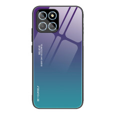 For Honor X8 Gradient Color Glass Phone Case(Aurora Blue) For Honor X8 Gradient Color Glass Phone Case(Aurora Blue)