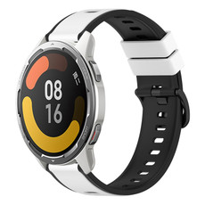 For Xiaomi MI Watch Color 2 22mm Two-Color Silicone Watch Band(White+Black)