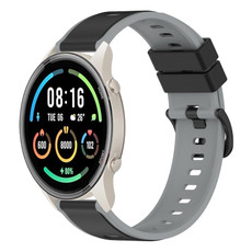 For Xiaomi MI Watch Sport 22mm Two-Color Silicone Watch Band(Black+Grey) For Xiaomi MI Watch Sport 22mm Two-Color Silicone Watch Band(Black+Grey)