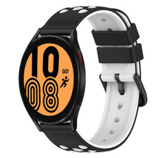 For Samsung Galaxy Watch4 40mm 20mm Two-Color Silicone Watch Band(Pink+White)