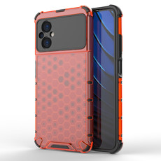 For Xiaomi Poco M5 4G India Shockproof Honeycomb PC + TPU Phone Case(Red)