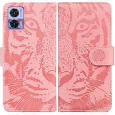 For Motorola Edge 30 Neo / Edge 30 Lite Tiger Embossing Pattern Flip Leather Phone Case(Pink) For Motorola Edge 30 Neo / Edge 30 Lite Tiger Embossing Pattern Flip Leather Phone Case(Pink)
