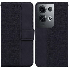 For OPPO Reno8 Pro+ Geometric Embossed Flip Leather Phone Case(Black) For OPPO Reno8 Pro+ Geometric Embossed Flip Leather Phone Case(Black)