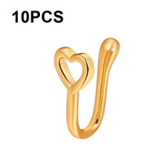 10 PCS U-shaped Nose Clip Copper Inlaid With Zircon Nose Decoration, Color: G-231 Gold