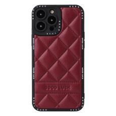 For iPhone 11 Pro Diamond Pattern Leather Phone Case(Wine Red)