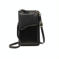 Shoulder Crossbody Small Bag Ladies Cell Phone Bag Wallet(Black)