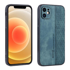 For iPhone 12 AZNS 3D Embossed Skin Feel Phone Case(Dark Green)