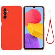 For Samsung Galaxy M13 4G Pure Color Liquid Silicone Shockproof Phone Case(Red) For Samsung Galaxy M13 4G Pure Color Liquid Silicone Shockproof Phone Case(Red)