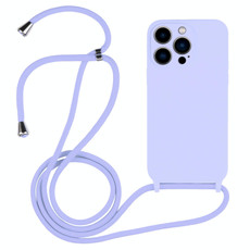 For iPhone 13 Pro Max Crossbody Lanyard Liquid Silicone Case(Light Purple) For iPhone 13 Pro Max Crossbody Lanyard Liquid Silicone Case(Light Purple)
