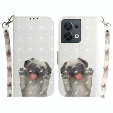 For OPPO Reno8 3D Colored Horizontal Flip Leather Phone Case(Pug) For OPPO Reno8 3D Colored Horizontal Flip Leather Phone Case(Pug)