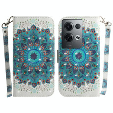 For OPPO Reno8 Pro+ 3D Colored Horizontal Flip Leather Phone Case(Peacock Wreath)