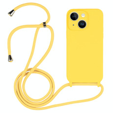 For iPhone 14 Crossbody Lanyard Liquid Silicone Case(Yellow) For iPhone 14 Crossbody Lanyard Liquid Silicone Case(Yellow)