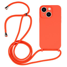 For iPhone 13 Crossbody Lanyard Liquid Silicone Case(Orange) For iPhone 13 Crossbody Lanyard Liquid Silicone Case(Orange)