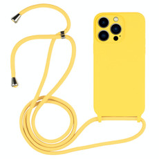 For iPhone 13 Pro Crossbody Lanyard Liquid Silicone Case(Yellow) For iPhone 13 Pro Crossbody Lanyard Liquid Silicone Case(Yellow)