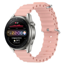 For Huawei Watch 3 Pro New 22mm Ocean Style Silicone Solid Color Watch Band(Pink)