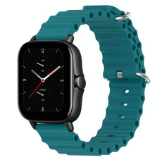 For Amazfit GTS 2E 20mm Ocean Style Silicone Solid Color Watch Band(Green)