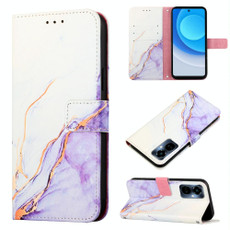 For Tecno Camon 19 Pro 5G PT003 Marble Pattern Flip Leather Phone Case(White Purple)