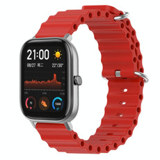 For Amazfit GTS 20mm Ocean Style Silicone Solid Color Watch Band(Red)