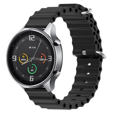 For Xiaomi MI Watch Color 22mm Ocean Style Silicone Solid Color Watch Band(Black)