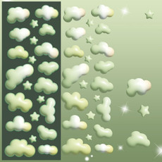 10 PCS Color Cloud Fine Flash Laser Decoration Diary Hand Account DIY Sticker(Green) 10 PCS Color Cloud Fine Flash Laser Decoration Diary Hand Account DIY Sticker(Green)