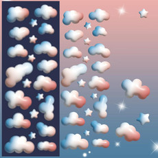 10 PCS Color Cloud Fine Flash Laser Decoration Diary Hand Account DIY Sticker(Blue Pink) 10 PCS Color Cloud Fine Flash Laser Decoration Diary Hand Account DIY Sticker(Blue Pink)