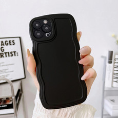 For iPhone 12 Pro Wave Edge Silicone Phone Case(Black)