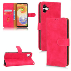 For Samsung Galaxy A04 4G Skin Feel Magnetic Flip Leather Phone Case(Rose Red)