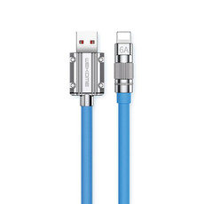 WK WDC-186 Qjie Series 6A USB to 8 Pin Ultra-fast Charging Data Cable, Length: 1m (Blue)