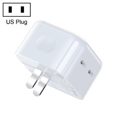 WK WP-U142 35W Dual USB-C/Type-C Gallium Nitride Charger, US Plug(White)