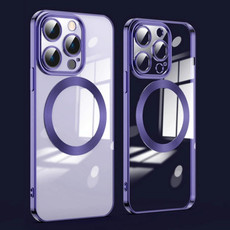For iPhone 14 Pro Max Lens Protector MagSafe Electroplated Phone Case