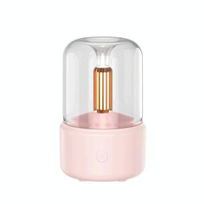 120ML Simulated Candlelight Aroma Diffuser USB Home Atmosphere Night Light Humidifier(Pink)