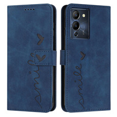 For Infinix Note 12 G96 Skin Feel Heart Pattern Leather Phone Case(Blue)