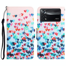 For Xiaomi Poco X4 Pro 5G Colored Drawing Leather Phone Case(Heart)