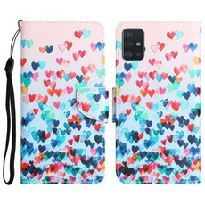 For Samsung Galaxy A71 Colored Drawing Leather Phone Case(Heart)