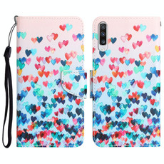 For Samsung Galaxy A50 Colored Drawing Leather Phone Case(Heart)