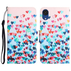 For Samsung Galaxy A03 Core Colored Drawing Leather Phone Case(Heart)