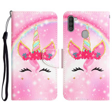 For Samsung Galaxy A11 Colored Drawing Leather Phone Case(Unicorn) For Samsung Galaxy A11 Colored Drawing Leather Phone Case(Unicorn)
