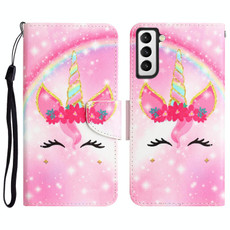 For Samsung Galaxy S21+ 5G Colored Drawing Leather Phone Case(Unicorn)