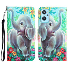 For Realme 9i / OPPO A96 4G Colored Drawing Leather Phone Case(Elephant) For Realme 9i / OPPO A96 4G Colored Drawing Leather Phone Case(Elephant)